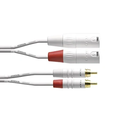 Obrázek CORDIAL kabel AUDIO dvojitý XLR males/Rca 3 m bílý Essentials RCA