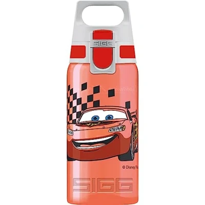 Obrázek SIGG Dětská láhev na pití Viva One Disney Cars vhodná pro sycené nápoje zabezpečená proti vytečení do myčky nádobí bez BPA sport a škola červená 0,5 l