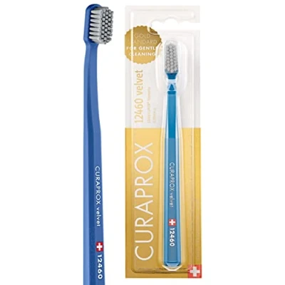 Obrázek Curaprox CS 12460 Velvet zubní kartáček Ultra Soft ruční pro dospělé s Super CUREN štětinami královská modro šedá