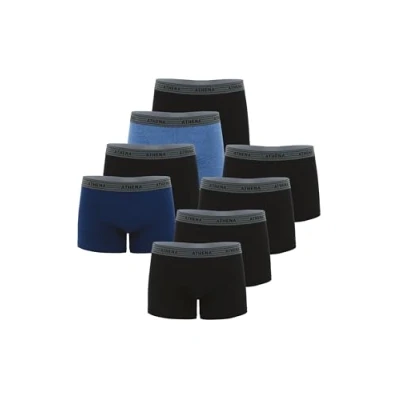Obrázek Athena Pánské boxerky Promo Basic Coton (balení 8 ks), Vícebarevné (Noir/Noir/Noir/Noir/Bleu/Noir/Bleu Chiné/Noir 9050)