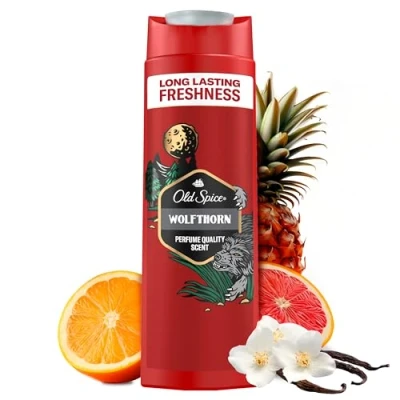 Obrázek Old Spice Wolfthorn 3 v 1 sprchový gel &amp; šampon pro muže (250 ml), pleťové vlasy muže, dlouhotrvající svěžest