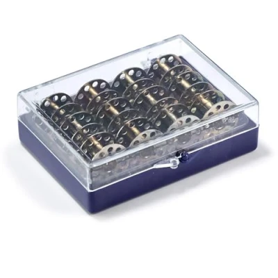 Obrázek Prym 611985 Spulendose mit 12 CB Metallspulen, Violett, Transparent, 19mm