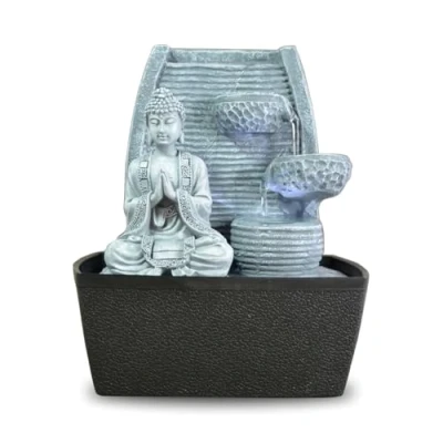 Obrázek Vnitřní fontána pokojová Feng Shui Moudrost LED osvětlení 24 cm