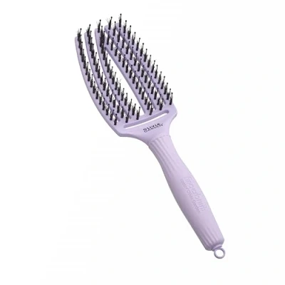 Obrázek Olivia Garden Fingerbrush Care Iconic Medium Lavender Detangler Bürste mit Wildschweinborsten &amp; Nylon für gesundes und glänzendes Haar