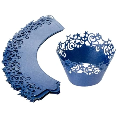 Obrázek PME Muffin Manschetten mit Sternen, Kunststoff, Blau, 5 x 0.1 20.5 cm, 12 Einheiten