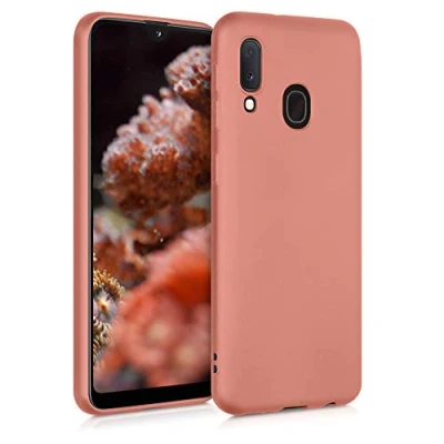 Obrázek kwmobile pouzdro kompatibilní se Samsung Galaxy A20e ochranné ze silikonu metalicky třpytivé na mobil metalický bronz