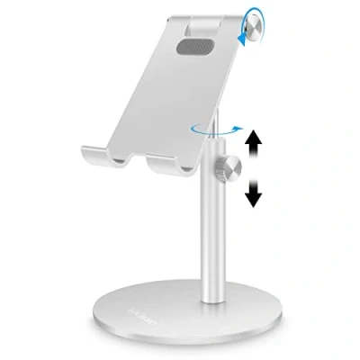 Obrázek AICase Stojan na tablet/mobilní telefon, univerzální nastavitelný hliníkový stolní stojan, Pro iPad 2018 10,5/9,7/12,9, Air Mini 2, 3, 4, Samsung Tab, jiné smartphony a tablety (10,232,8 cm)