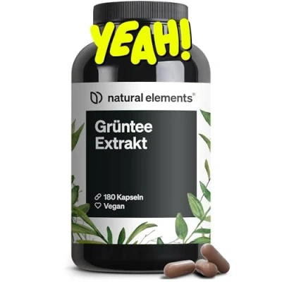 Obrázek Extrakt ze zeleného čaje 180 kapslí 1998 mg výtažku v denní dávce s epigallokatechingallátem a polyfenoly veganský, vysoká dávka, bez přísad