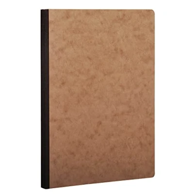 Obrázek Clairefontaine 79542C poznámkový blok / sešit AgeBag DIN A5 14,8 x 21 cm, s plátěnou strukturou, čtverečkovaný 96 listů, tabáková hnědá, 1 kus