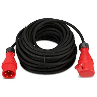 Obrázek REV CEE prodlužovací kabel venkovní IP44 silný napájecí 25 m, 11000 W černý