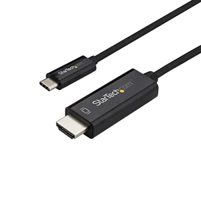Obrázek StarTech.com USB C HDMI kabel 1 m video adaptér UHD 4K 60 Hz DP 1.2 Alt Mode HBR2 Audio 2. 0 typ HDCP 2/1.4 Thunderbolt 3 kompatibilní černý (CDP2HD1MBNL)