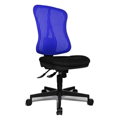 Obrázek Topstar Head Point SY ergonomická kancelářská židle, židle k psacímu stolu, prohlubně (výškově nastavitelná), látkový potah, královská modrá / černá, 70 x 47 113 cm