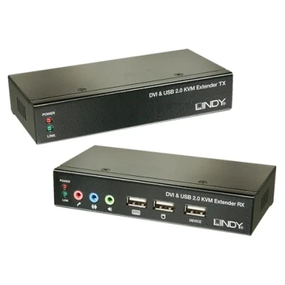 Obrázek LINDY 39377 Cat.5 KVM Extender Classic DVI USB Audio, 50 m