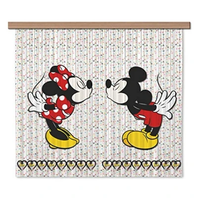 Obrázek AG Design Disney Mickey Mouse a Minnie polyesterové závěsy dětský pokoj 180 x 160 cm záclony 2 díly FCSXL 4371