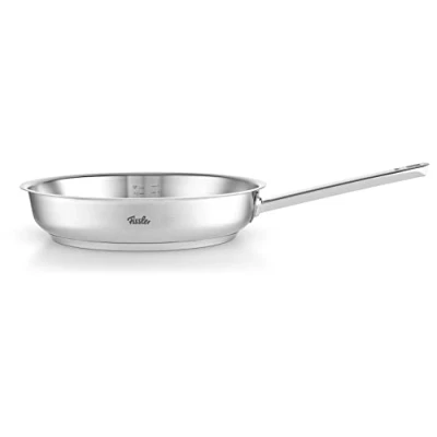Obrázek Fissler Originální profesionální kolekce / Pánev z ušlechtilé oceli (Ø 28 cm) s rukojetí vnitřní stupnicí, novogrilová plocha na smažení indukce, stříbrná