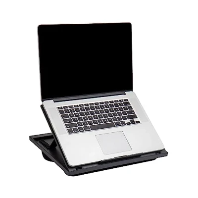 Obrázek Mind Reader LTADJUST BLK Verstellbarer tragbarer Schreibtisch mit 8 Positionen und eingebauten Kissen, Schwarz, 11.12 D x 14. 75 W 3 H