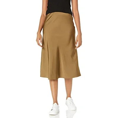 Obrázek The Drop Damen Maya Rock, seidiger Slip Skirt Stil, Dunkles Olivgrün, M