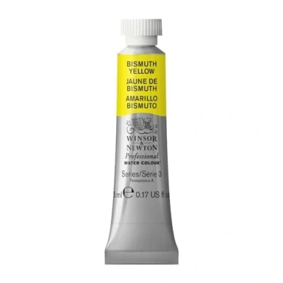 Obrázek Winsor &amp; Newton 0102025 Profesionální akvarelová barva, živé vodní barvy v umělecké kvalitě, vysoká zářivost barev a svítivost, stálá na světle, archivní kvalita, 5 ml tuba bismutově žlutá