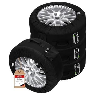 Obrázek Sada obalů na pneumatiky Premium, černá, 4 ks, vhodné pro všechny typy pneumatik do šířky 245 mm (14&quot;  18&quot;)