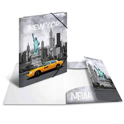 Obrázek HERMA 7274 desky A3 města New York, dětské s napínákem z plastu vnitřním potiskem a gumovým páskem, stabilní složka pro chlapce dívky