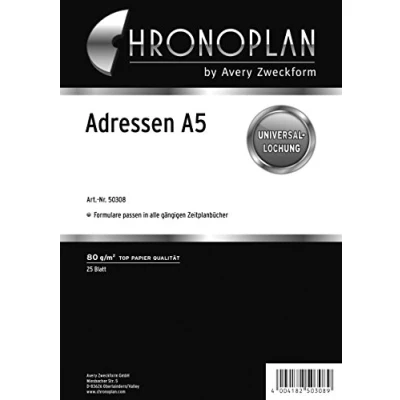 Obrázek Zweckform 50308 Chrono plán Adres A5 DIN Inh. 25