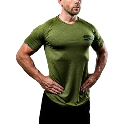 Obrázek Pánské fitness triko od Satire Gym funkční sportovní oblečení vhodné pro cvičení, trénink přiléhavý střih, m