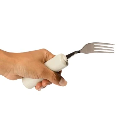 Obrázek Homecraft Queens Cutlery, Left Handed Fork, Angled, Built Up Handle, Daily Eating Aid, Limited Wrist Movement, Weak Grip, Elderly, Disabled, One Handed, Adaptive Stainless Steel Utensils