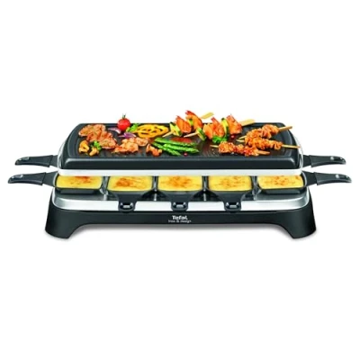 Obrázek Raclette gril RE4588 od Tefal pro 10 osob, 1350 W, černý / nerezový