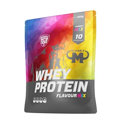Obrázek Mammut Nutrition Whey Protein prášek testovací balíček 10 x 25 g ideální pro růst a udržení svalů různých druhů porční sáček k testování