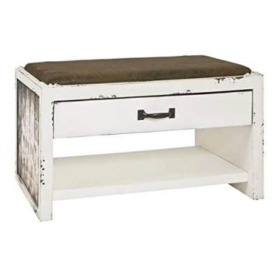 Obrázek HAKU Möbel Motiv lavičky na boty, vintage, MDF, textilní tkanina rozměry: Š 72 cm x V 43 H 40 cm, styl: Industrial