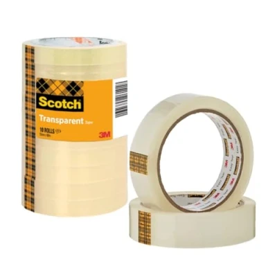 Obrázek Scotch průhledná lepicí páska 15 mm x 66 m, 10 rolí/balení univerzální do školy, domova a kanceláře