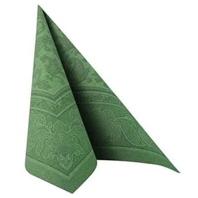Obrázek 50 ubrousků &quot;ROYAL Collection&quot; složené 1/4 40 cm x tmavě zelené &quot;Ornaments&quot;