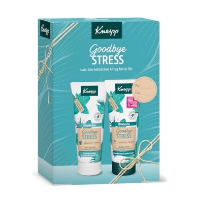 Obrázek Kneipp Dárková sada Goodbye Stress obsahuje 1 x aktivní sprchu a tělové mléko Stress: osvěžující vůně s přírodním éterickým rozmarýnovým olejem extraktem z mátové vody 2 200 ml