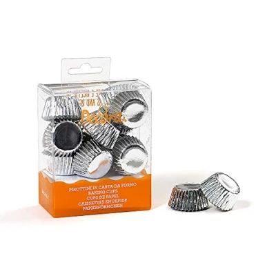 Obrázek Decora, 0339794 Silberne Bon Backförmchen, Bequeme Backförmchen zum Backen, Servieren und Verschenken von Bons, Hitzebeständig bis 180 C, In praktischer Blisterverpackung.