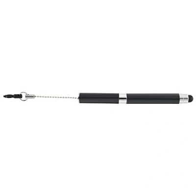 Obrázek ONLINE 30036/3D mini kuličkové pero i Charm Black, standardní náplň D1, píše modře, Stylus Tip, lze připojit ke zdířce pro sluchátka