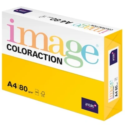Obrázek Image Coloraction Sevilla barevný papír do kopírky DIN A4, 210 x 297 mm, 80 g/m² barevný, bezdřevý tiskárny 500 listů sluneční žlutá