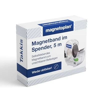 Obrázek magnetoplan magnetická páska v dávkovači, 5 m x 19 mm, lepicí praktickém odvíjecím kotouči, znovu odstranitelná