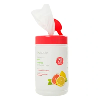 Obrázek PürDOUX ™ CPAP mask wipes with grapefruit lemon scent, canister of 70 wet