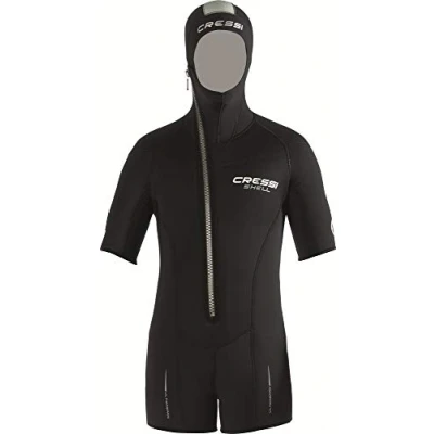 Obrázek Cressi Shell Jacket Multi Thickness Man bunda / Shorty Modulární zip a kapuce pro potápění v neoprenu 5 mm černá