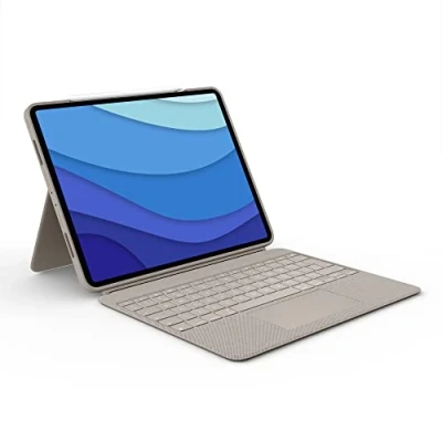 Obrázek Logitech Pouzdro s klávesnicí Combo Touch Pro iPad 12,9&quot; (5. a 6. generace 2021, 2022), snímatelné nastavitelným držákem, Smart Connector, německé rozložení QWERTZ písková barva