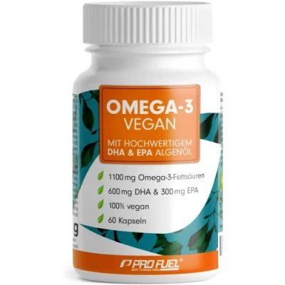 Obrázek omega 3 veganské kapsle 60x 2000 mg oleje z řas denně vysoké dávkování: 600 DHA + 300 EPA vysoce kvalitní s &amp; (2:1)