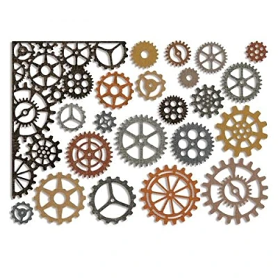 Obrázek Sizzix 661184 Thinlits ozubená kola od Tim Holtz ražení, 22 v balení, vícebarevná, 19 x 14,5 0,5 cm