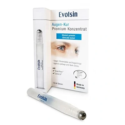 Obrázek Evolsin Oční sérum Odstraňuje vaky pod očima a kruhy Efektivní zmírnění otoků, vrásek unavených očí přírodní účinné látky proti stárnutí