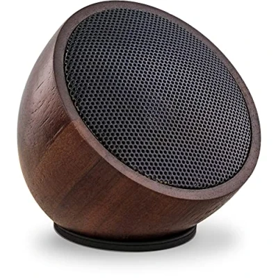 Obrázek InLine 55380H woodwoom, Mini Bluetooth reproduktor z ořechového dřeva, 52 mm, hnědý