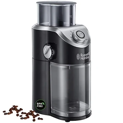 Obrázek Russell Hobbs Classics mlýnek na kávu, vysoce kvalitní kotoučová mlýnek, elektrický, variabilní nastavení mletí pro kávová zrna, ořechy, koření, cereálie, 23120 56