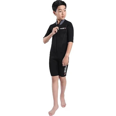Obrázek Cressi Endurance Kid Shorty Wetsuit 3mm Neopren 3 mm pro děti a mládež potápěče šnorchlování, černá/šedá