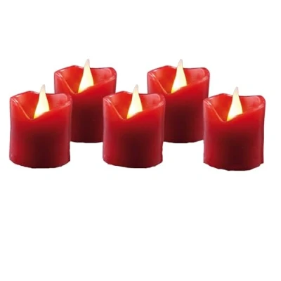 Obrázek Hellum LED voskové svíčky 6dílná sada plápolajícího žlutého světla, provoz na baterie (včetně dekorace) 571117