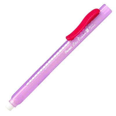 Obrázek Pentel ZE11T B &quot;ClicEraser 2&quot; Radierstift, nachfüllbar mit ZER 2, Gehäuse semi transparent rot, 12 Stück