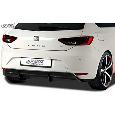Obrázek Nástavec zadní zástěry &#039;difuzér&#039; Seat Leon 5F SC/5dveřový 2013 bez ST/FR/Cupra (ABS černý lesklý)