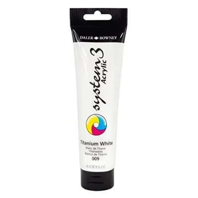 Obrázek Daler Rowney System 3 akrylová barva, tuba, 150 ml, titanová bílá